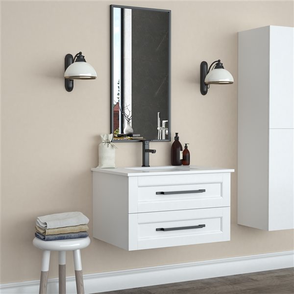 Miroir Prime rectangulaire de 18 po pour salle de bains par A&E Bath and Shower, noir