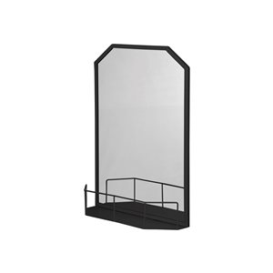 A&E Bath & Shower Anita 26.5-in L x 19.5-in W Rectangular Black Framed Wall Mirror