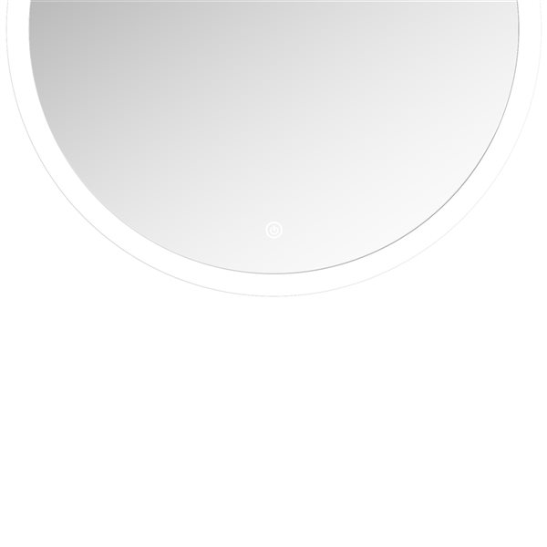 A&E Bath and Shower Clancy 23.6-in Lighted LED Cool Light Round Frameless Bathroom Mirror