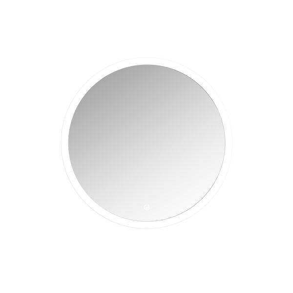 A&E Bath and Shower Clancy 23.6-in Lighted LED Cool Light Round Frameless Bathroom Mirror