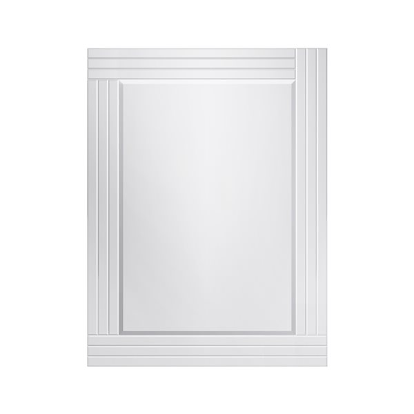 Miroir Waves rectangulaire de 30 po pour salle de bains par A&E Bath and Shower