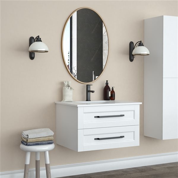 Miroir Sandy ovale de 24 po pour salle de bains par A&E Bath and Shower, doré