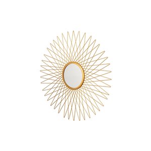 A&E Bath & Shower Moody 33-in L x 33-in W Round Gold Framed Wall Mirror
