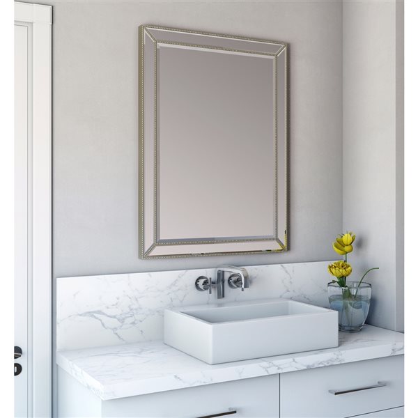 A&E Bath & Shower Gail 30-in Gold Rectangular Bathroom Mirror | RONA