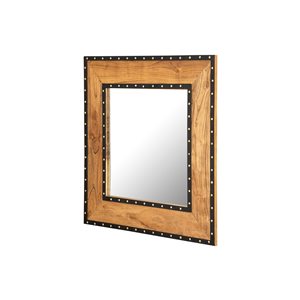 A&E Bath & Shower Roselle 30-in L x 30-in W Square Wood Finish Framed Wall Mirror