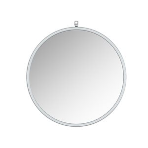 A&E Bath and Shower Haylo 28-in Silver Round Bathroom Mirror