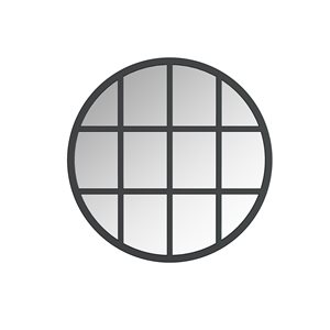 A&E Bath & Shower Sadler 28-in L x 28-in W Round Black Framed Wall Mirror