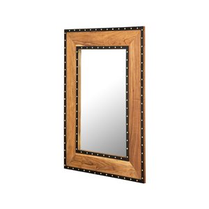 A&E Bath & Shower Roselle 38-in L x 28-in W Rectangular Wood Finish Framed Wall Mirror