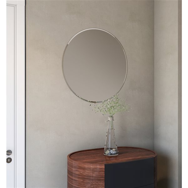 A&E Bath and Shower Cairo 30-in Round Frameless Bathroom Mirror
