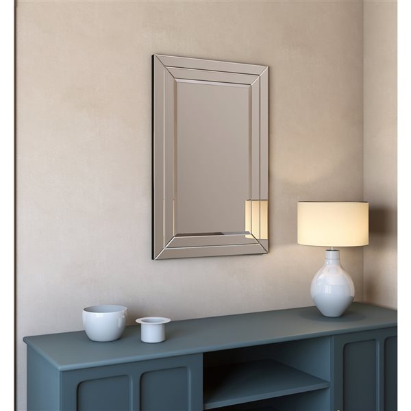 Miroir Beach rectangulaire de 24 po pour salle de bains par A&E Bath and Shower