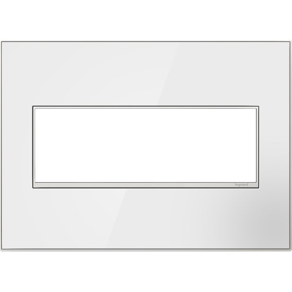 Legrand adorne Mirror White on White 3Gang Screwless Wall Plate
