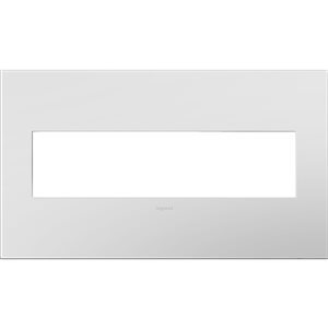 Legrand adorne Gloss White on White 4-Gang Wall Plate