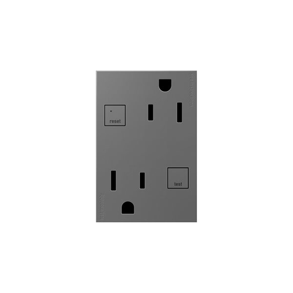 Legrand adorne Magnesium Grey 15 A Decorator Tamper Resistant GFCI Protection Residential Outlet