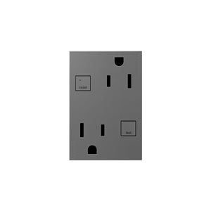 Legrand adorne Magnesium Grey 15 A Decorator Tamper Resistant GFCI Protection Residential Outlet