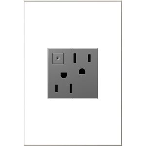 Legrand adorne Magnesium Grey 15 A Decorator Tamper Resistant Residential Energy Saving Outlet