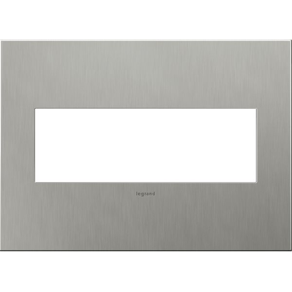 Legrand adorne 3-Gang Brushed Stainless Steel Horizontal Wall Plate