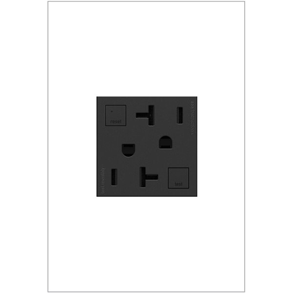 Legrand adorne Graphite Grey 15 A Square Tamper Resistant GFCI Protection Residential Outlet