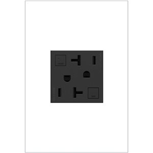 Legrand adorne Graphite Grey 15 A Square Tamper Resistant GFCI Protection Residential Outlet