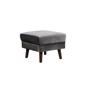 Pouf moderne en velours gris Tolley par HomeTrend de forme carrée