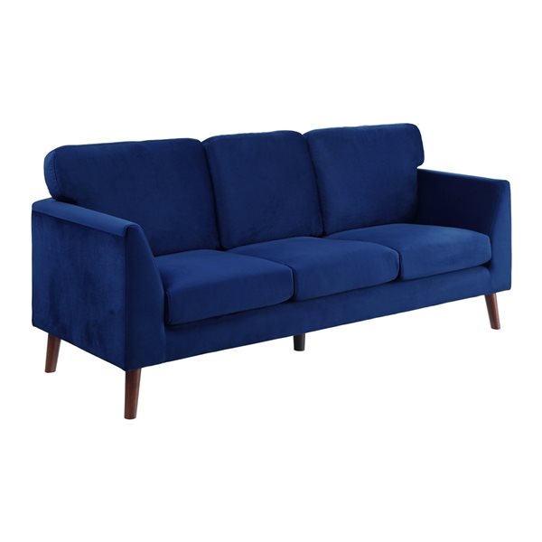 Canapé moderne Tolley en velours bleu de HomeTrend