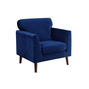 HomeTrend Tolley Modern Blue Velvet Accent Chair
