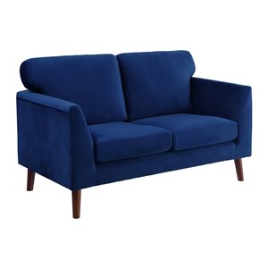 Causeuse moderne Tolley en velours bleu de HomeTrend