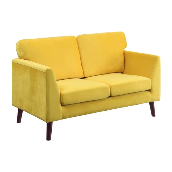 Yellow on sale velvet loveseat