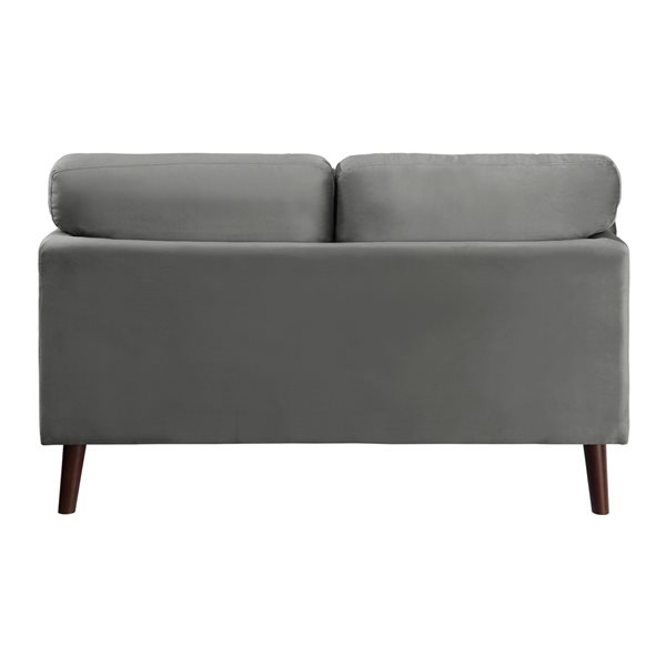 Hometrend Tolley Modern Grey Velvet Loveseat