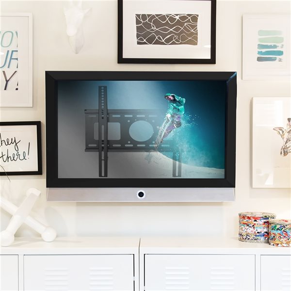 MegaMounts Fixed Black Wall TV Mount for TVs up to 50-in (Hardware Included)