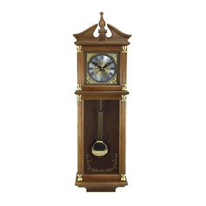 Bedford Clock Collection 34.5-in Analog Rectangle Wall Grandfather Clock