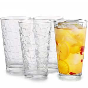 Gibson Home Foundations 4-Piece 16 oz. Tumbler Set, Square Pattern