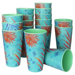 Gibson Home Psycho Tropical 20 oz Melamine Tumbler - Set of 16