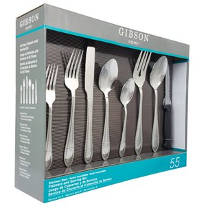 Gibson Home Wilmington Silver Traditional Flatware Set - 55-Pack