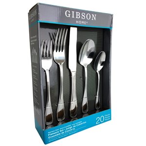 Gibson Home Graylyn Silver Traditional Flatware Set - 20-Pack