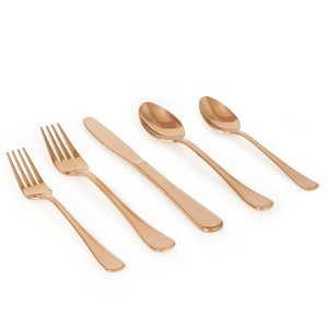 Gibson Home Goldie Rose Gold Traditional Flatware Set - 20-Pack
