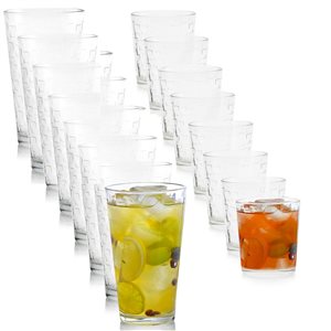 Gibson Home Foundations 16-Piece Tumbler and Double Old Fashioned Glass Set