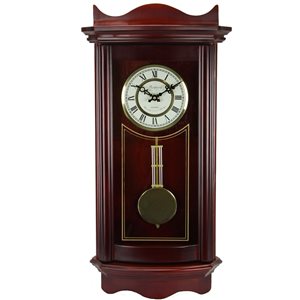 Bedford Clock Collection Analog Rectangle 25-in Wall Grandfather Clock