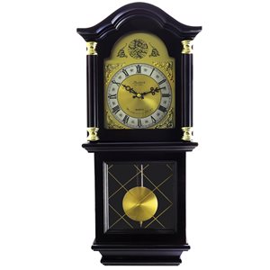Bedford Clock Collection 26-in Analog Rectangle Wall Grandfather Clock