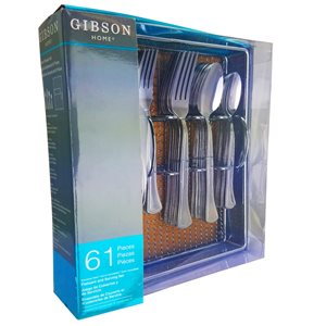 Gibson Home Abby Silver Traditional Flatware Set - 61-Pack