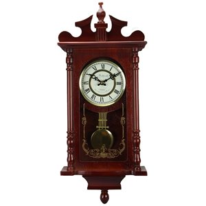 Bedford Clock Collection 25-in Analog Rectangle Wall Grandfather Clock