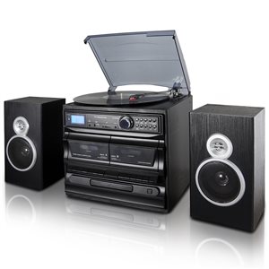 Trexonic 3-Speed Turntable with CD Player, Dual Cassette Player and Recording
