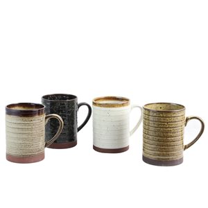 Gibson Home Terra Bella 18.5 oz Mug Set in Assorted Colours - Set of 4
