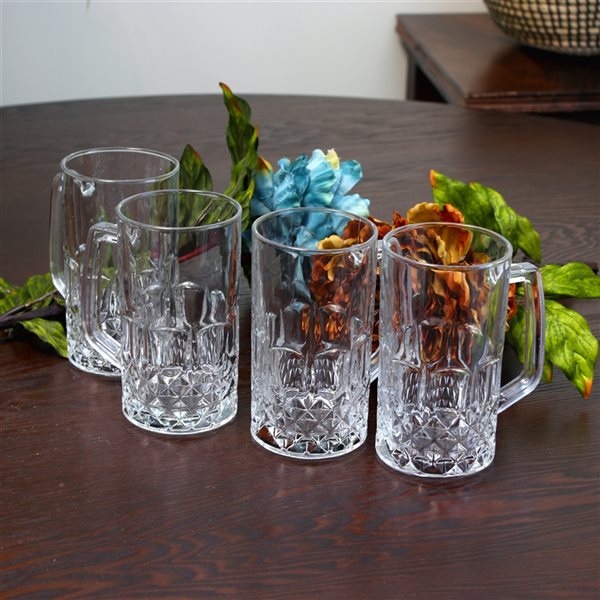 Gibson Home Jewelite 4-Piece 21 oz. Glass Beer Mug Set
