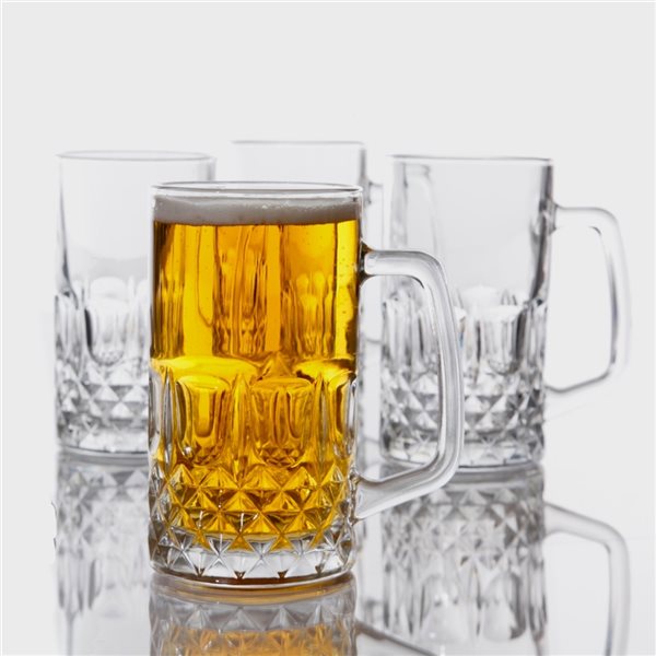 Gibson Home Jewelite 4-Piece 21 oz. Glass Beer Mug Set