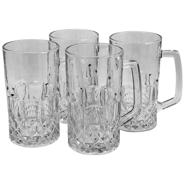 Gibson Home Jewelite 4-Piece 21 oz. Glass Beer Mug Set