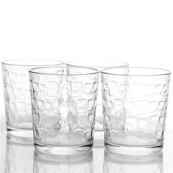 Great Foundations Tumbler and Double Old-Fashioned Glass Set in Square  Pattern (16-Pack)