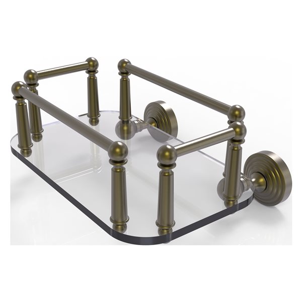 Allied Brass Waverly Place Wall Mount Glass Towel Tray in Antique Brass