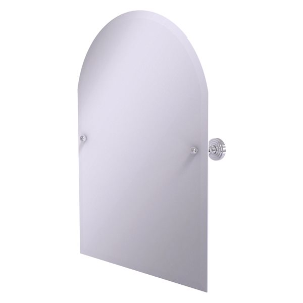 Allied Brass Waverly Place 23.5-in Polished Chrome Arched Frameless Bathroom Mirror
