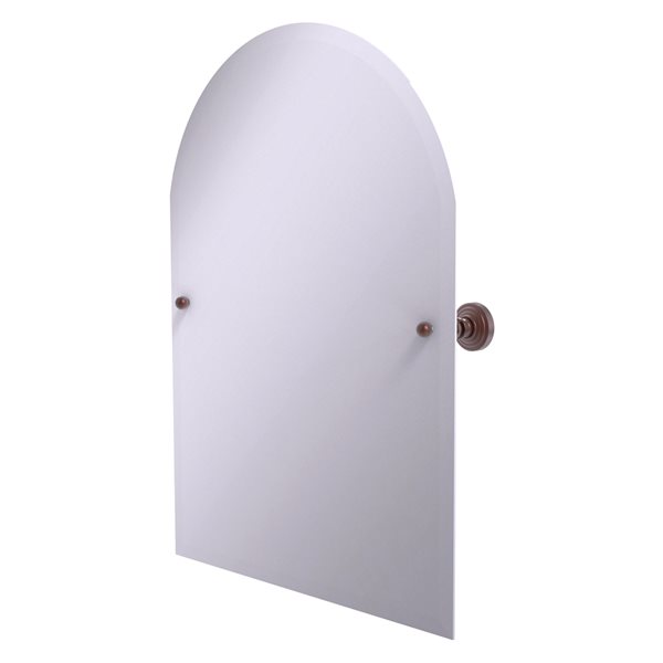 Allied Brass Waverly Place 23.5-in Antique Copper Arched Frameless Bathroom Mirror