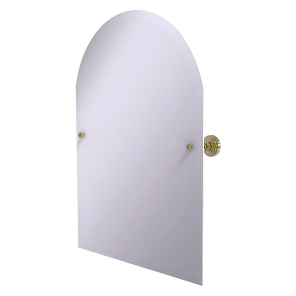 Allied Brass Waverly Place 23.5-in Unlacquered Brass Arched Frameless Bathroom Mirror